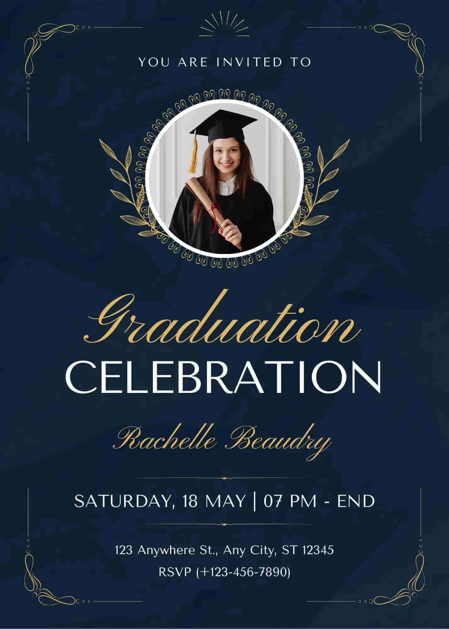 Blue & Gold Vintage Elegant Graduation background