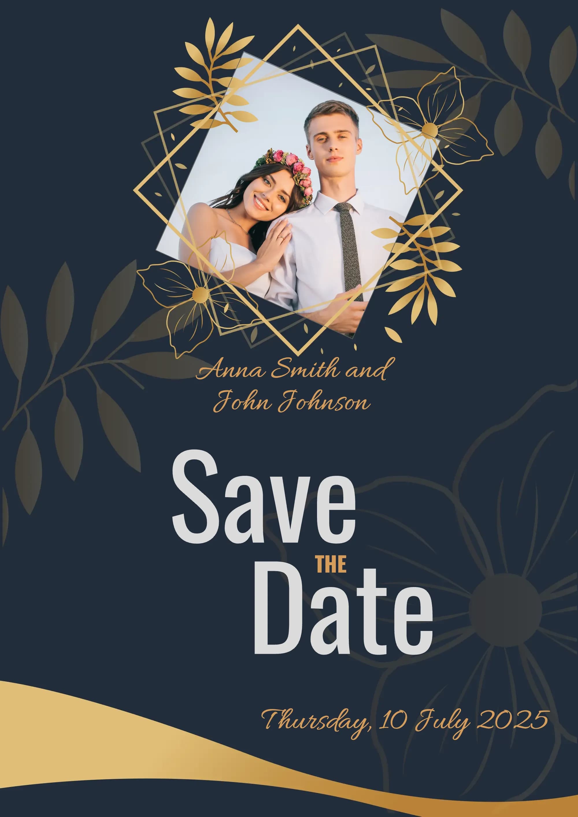 Gilded Love digital invitation template