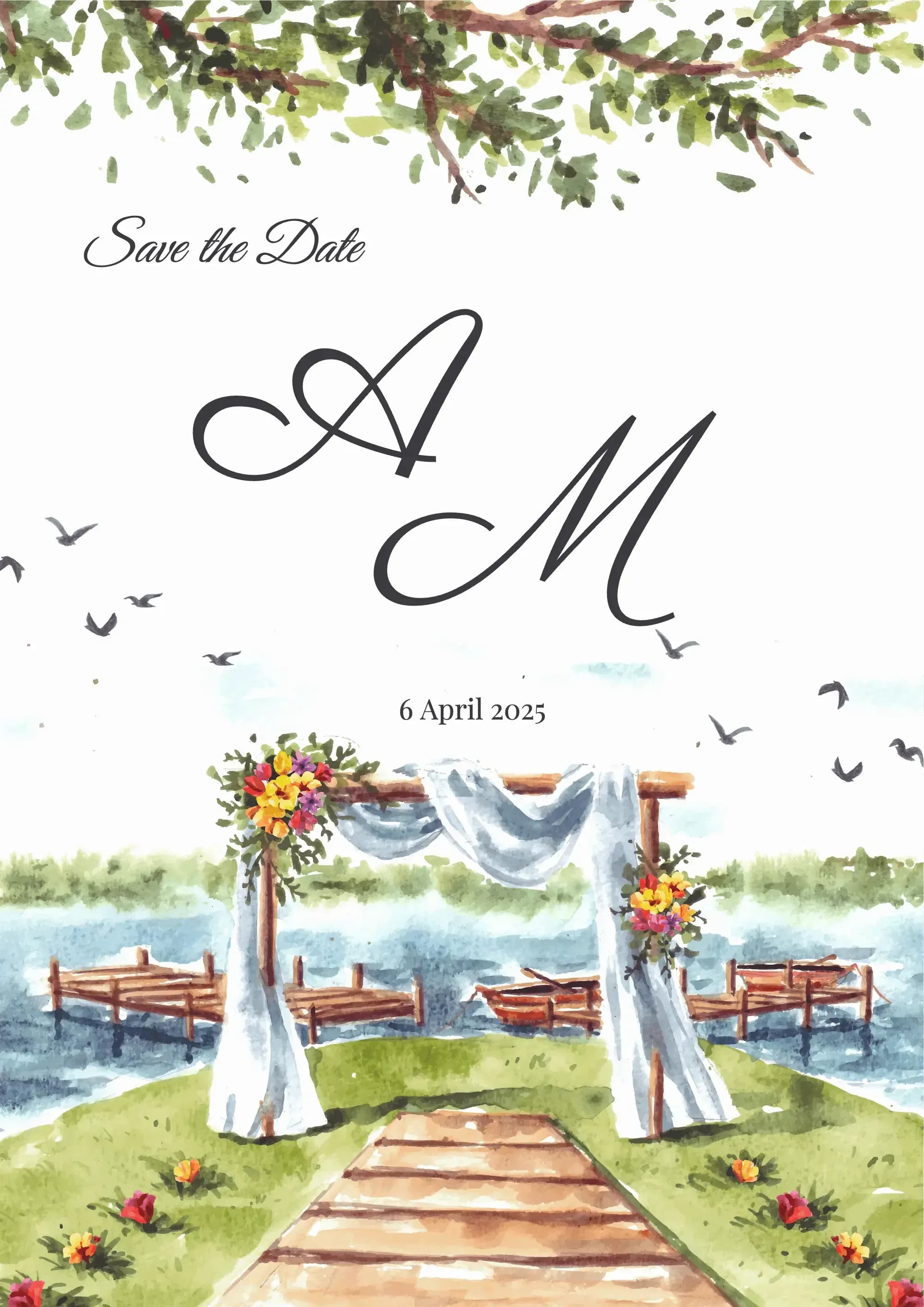 Lakeside Vows digital invitation template