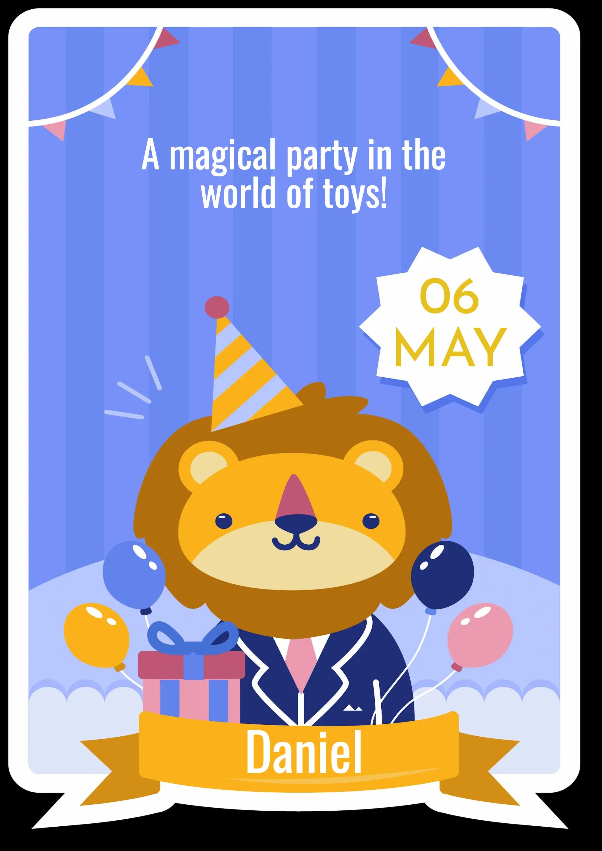 Festive Bear digital invitation template