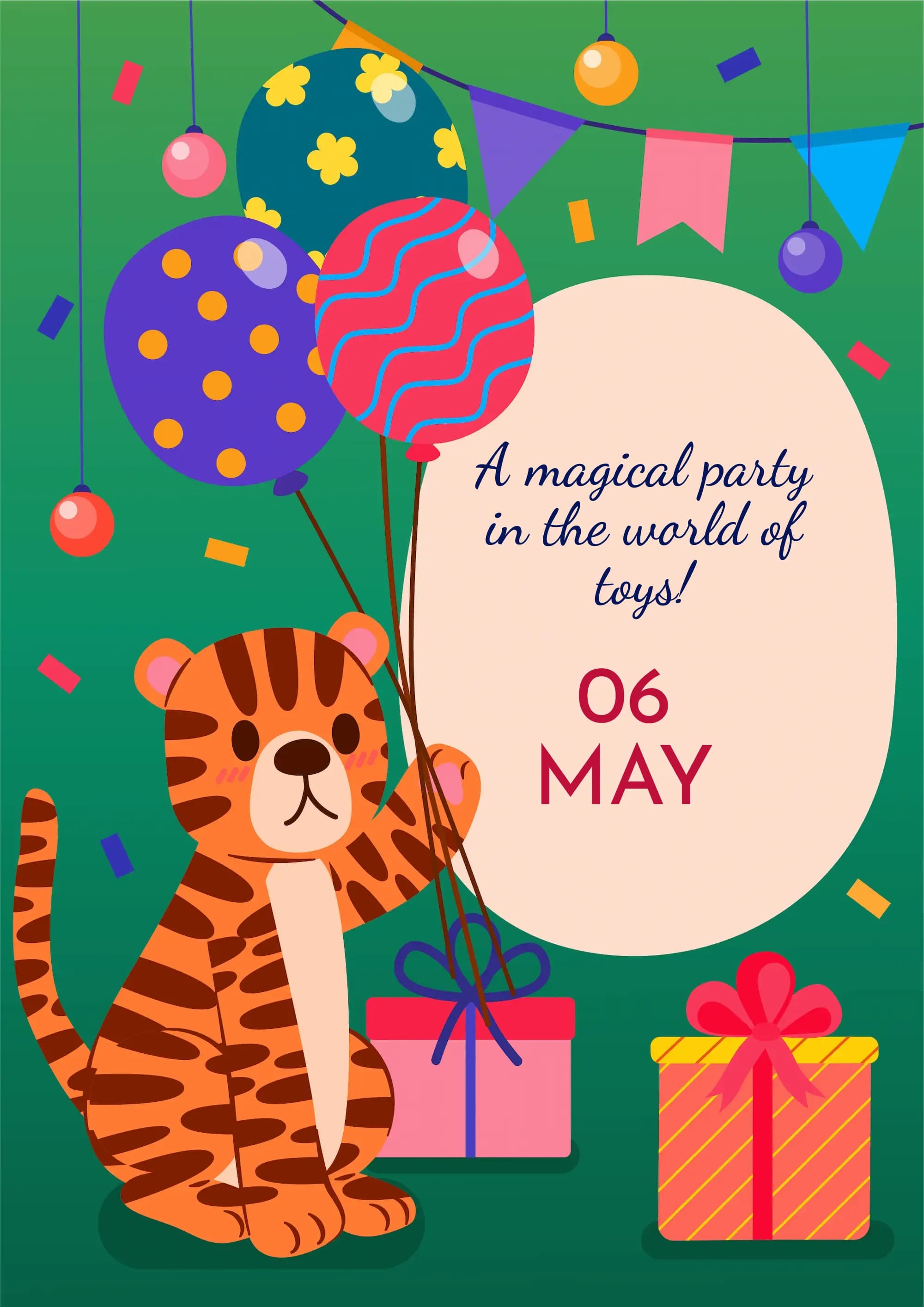 Festive Safari digital invitation template