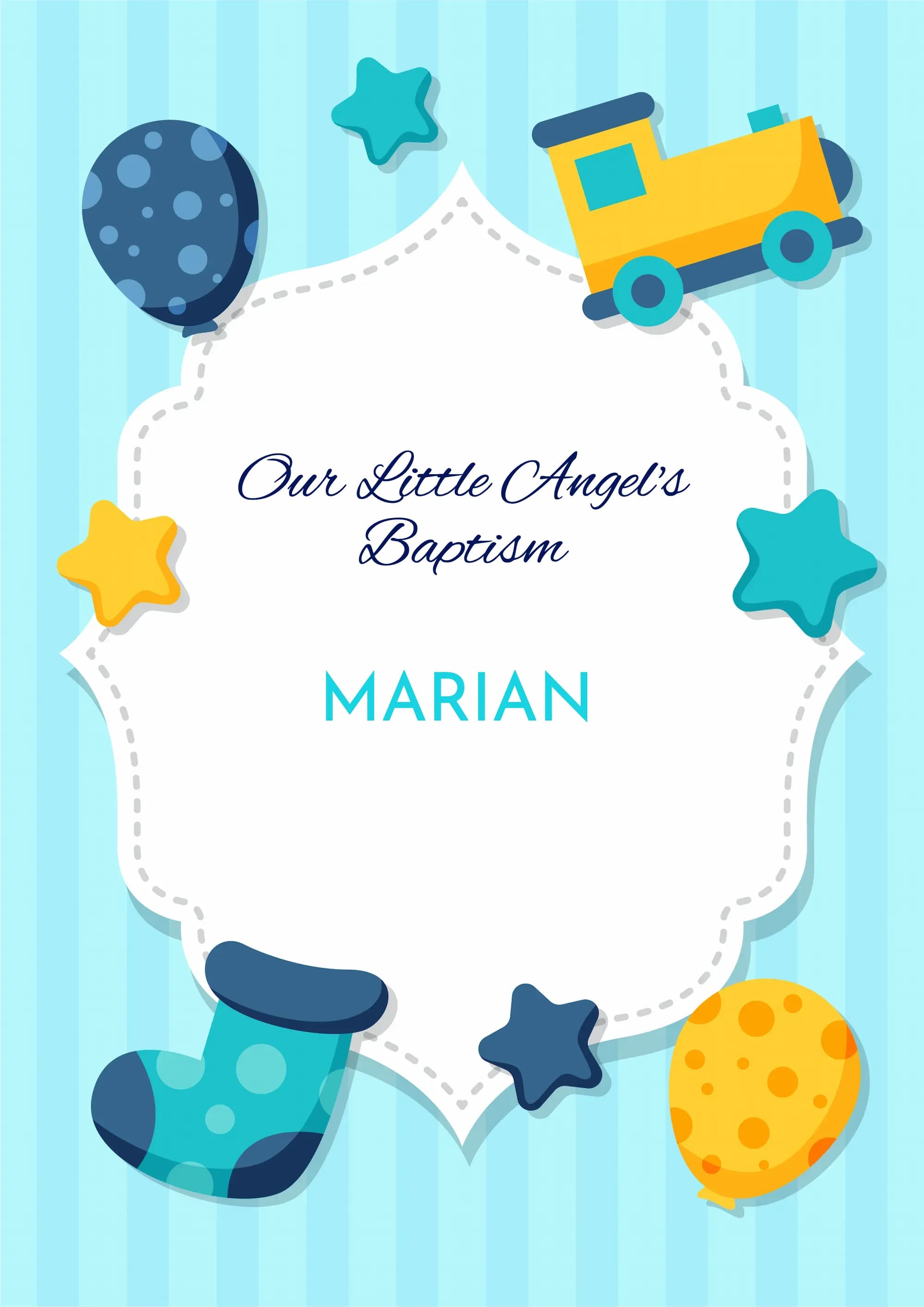 Skyward Blue digital invitation template