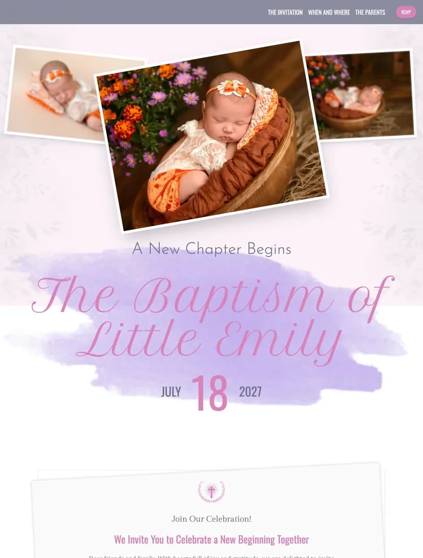 Blossom Beginnings digital invitation template