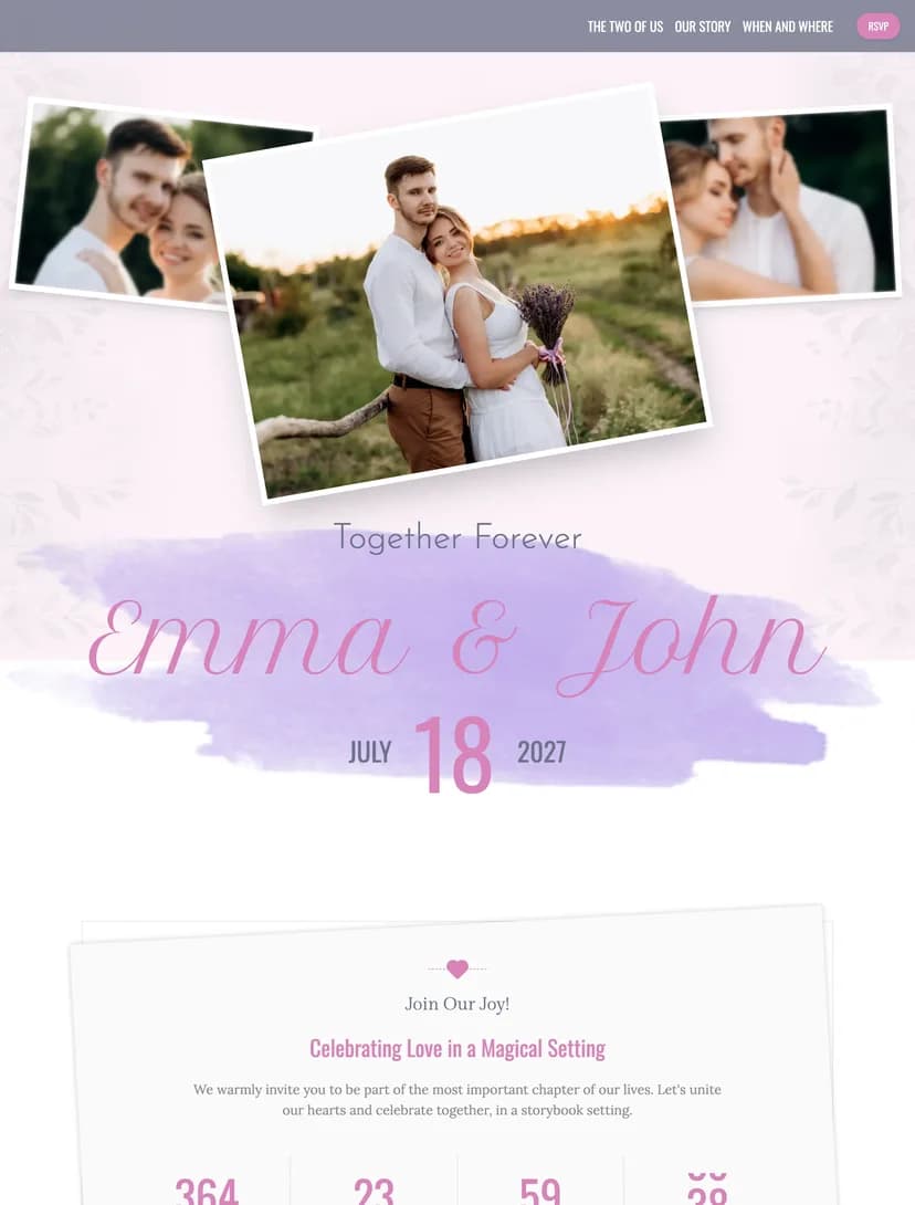 Blossom Love digital invitation template