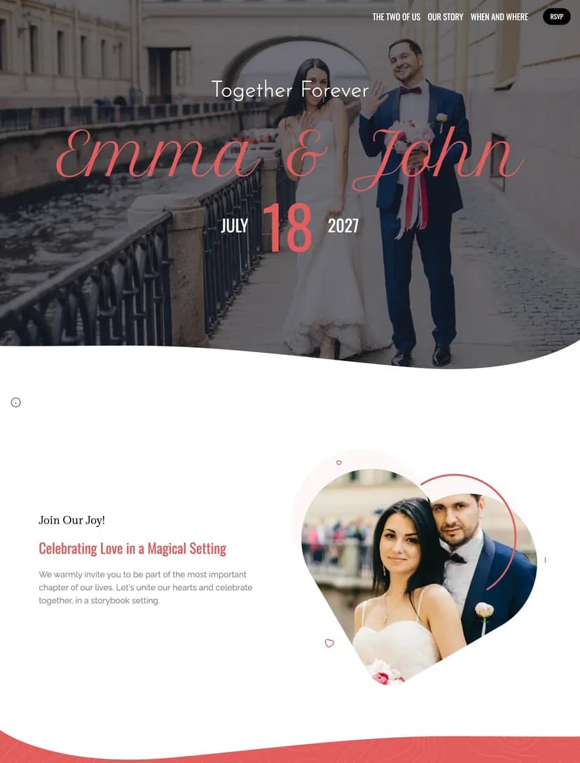 Heart Beats digital invitation template