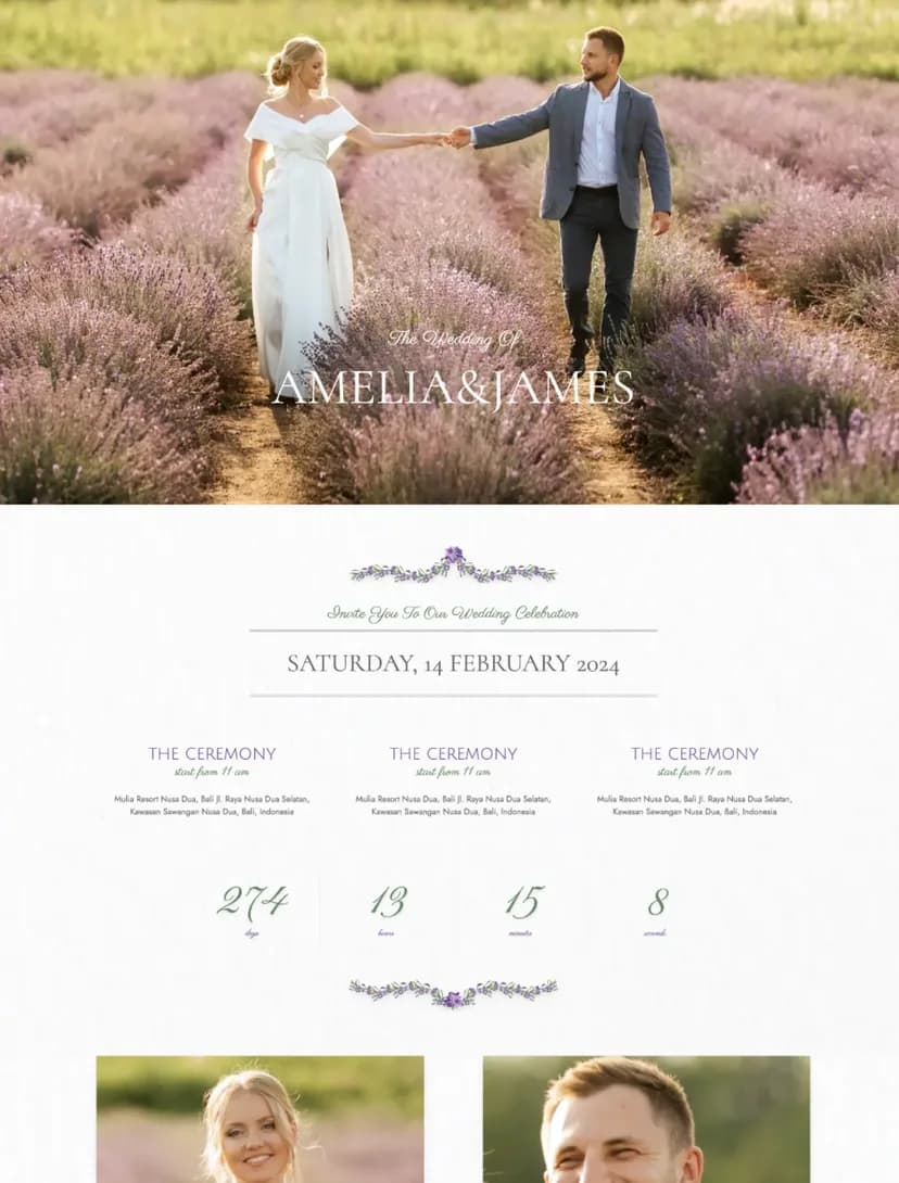 Lavender digital invitation template